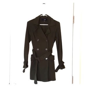 Olive green trench coat